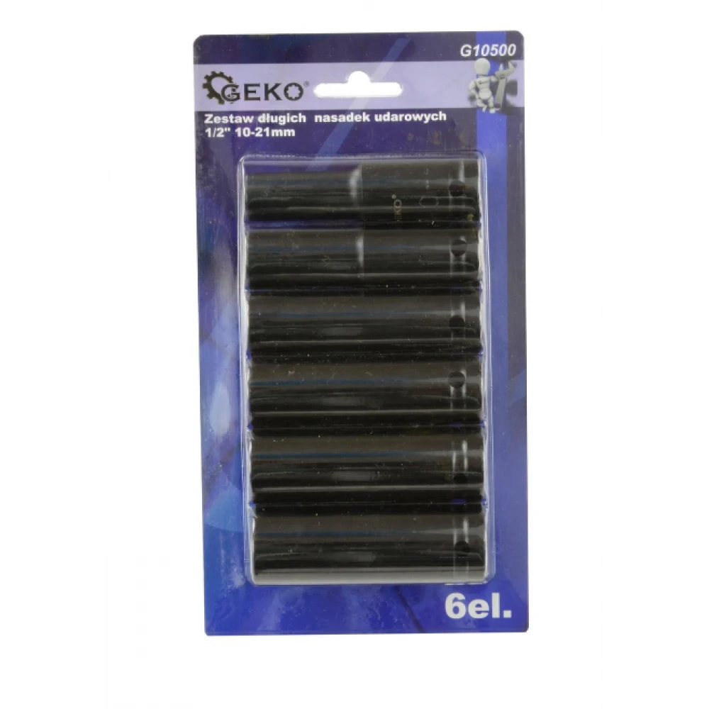 Комплект ударни удължени вложки, 1/2" 10-21 мм, 6 бр. - G10500