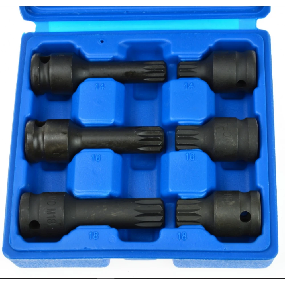Комплект битове на вложка 12-стен мъжки M14-M18, 1/2 G10515