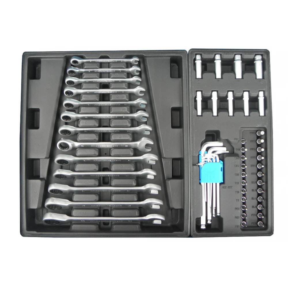 Количка с инструменти 245 части ( оборудвана ) с 6 чекмеджета G10831