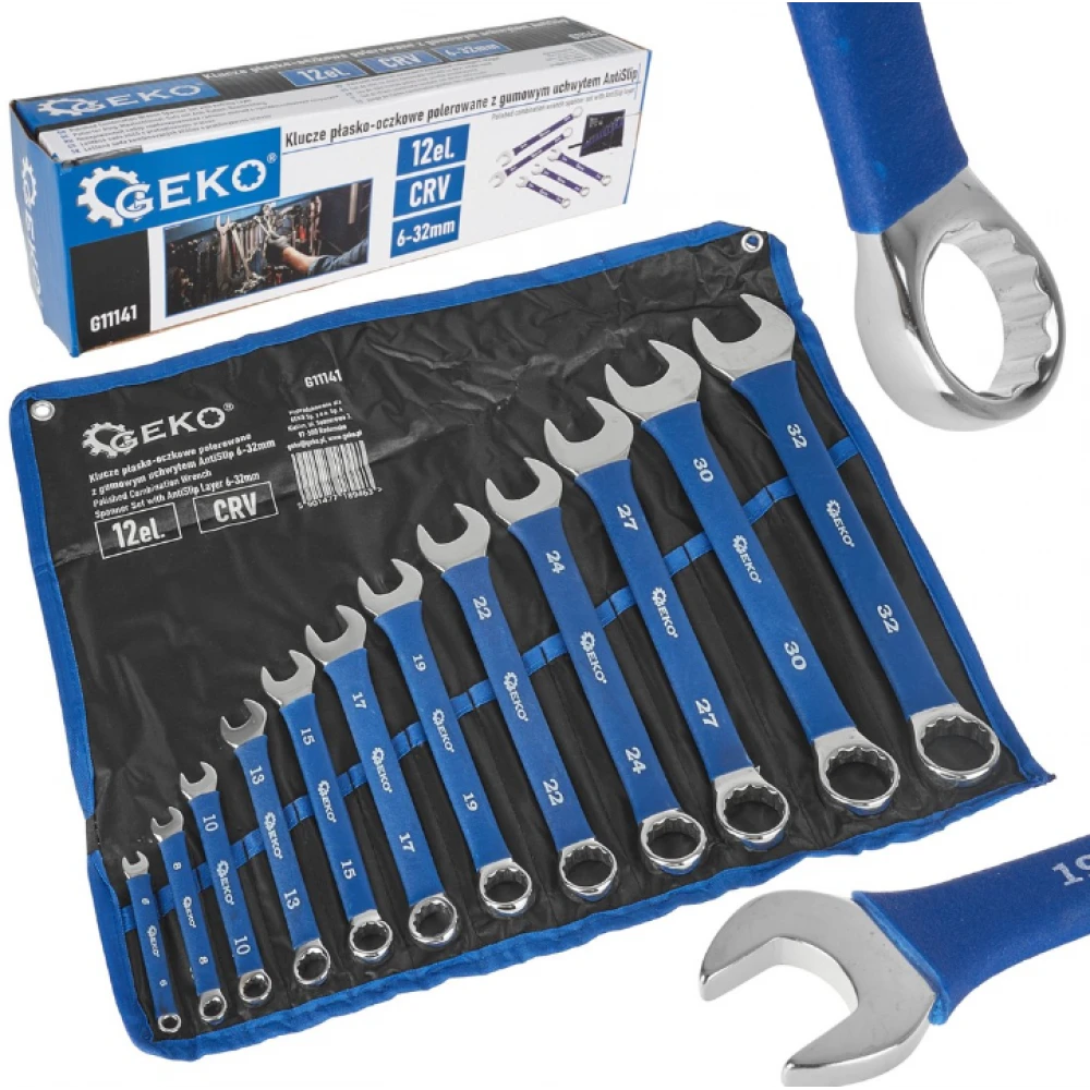 Комплект звездогаечни ключове с гумена дръжка 6-32 мм G11141