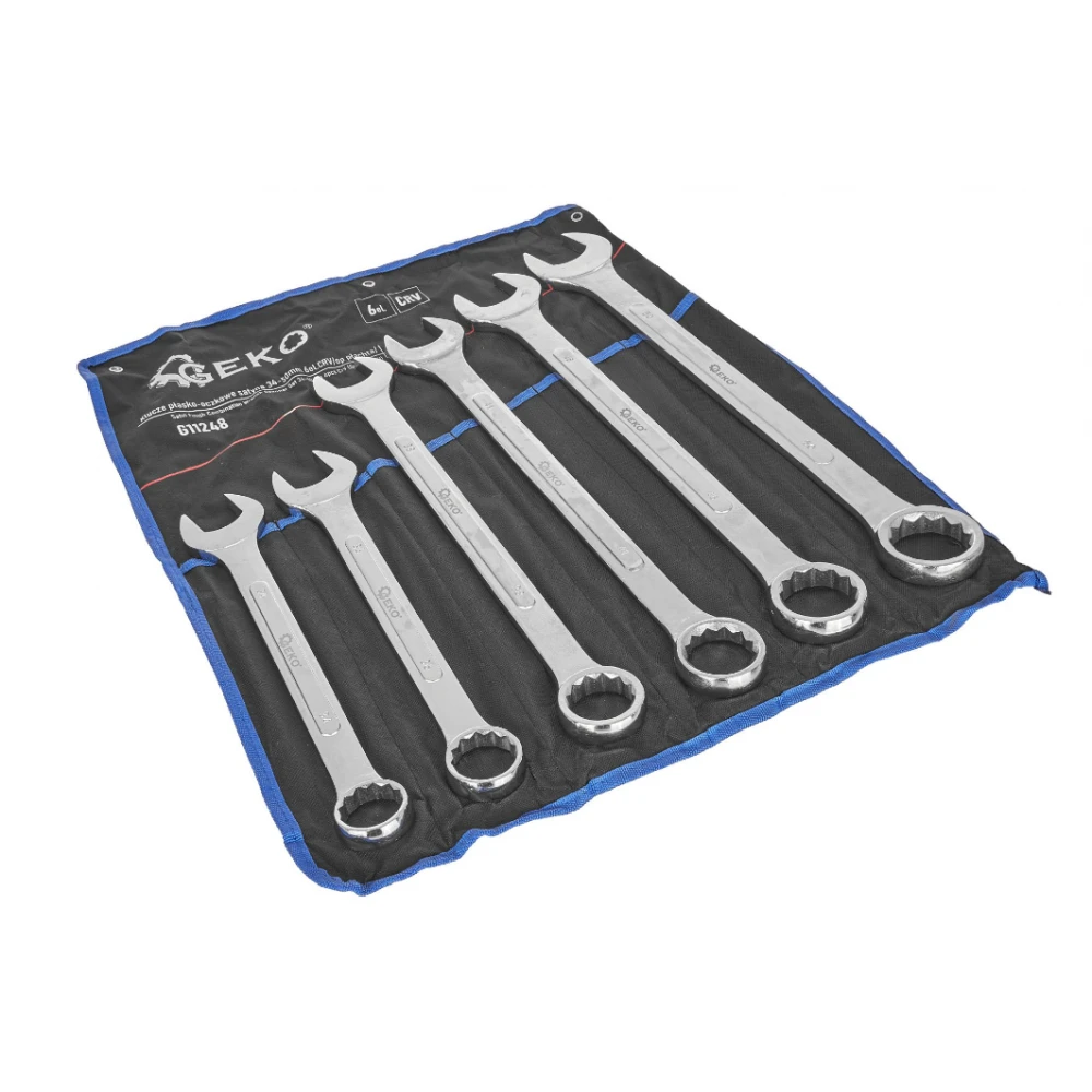 Комплект гаечни ключове със сатенено покритие 34-50 мм 6 бр. CrV - GEKO G11248