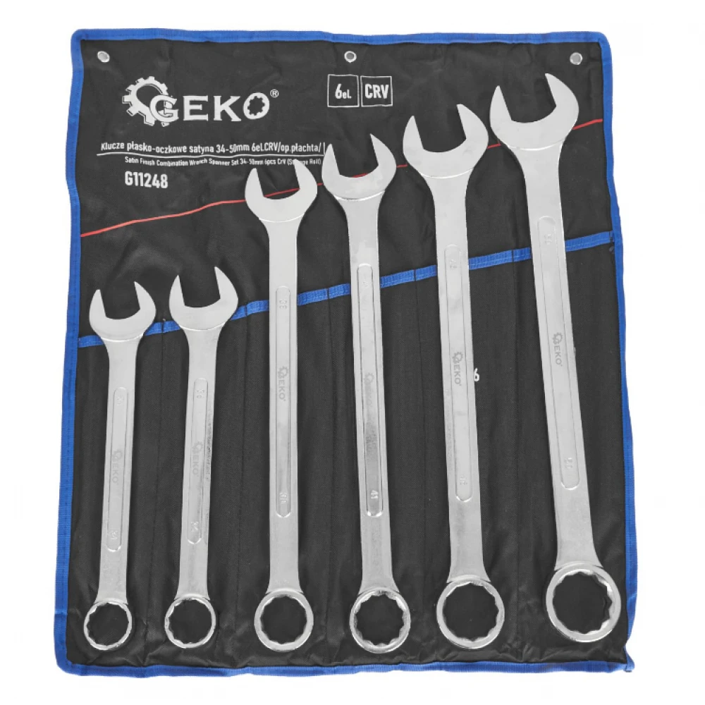Комплект гаечни ключове със сатенено покритие 34-50 мм 6 бр. CrV - GEKO G11248