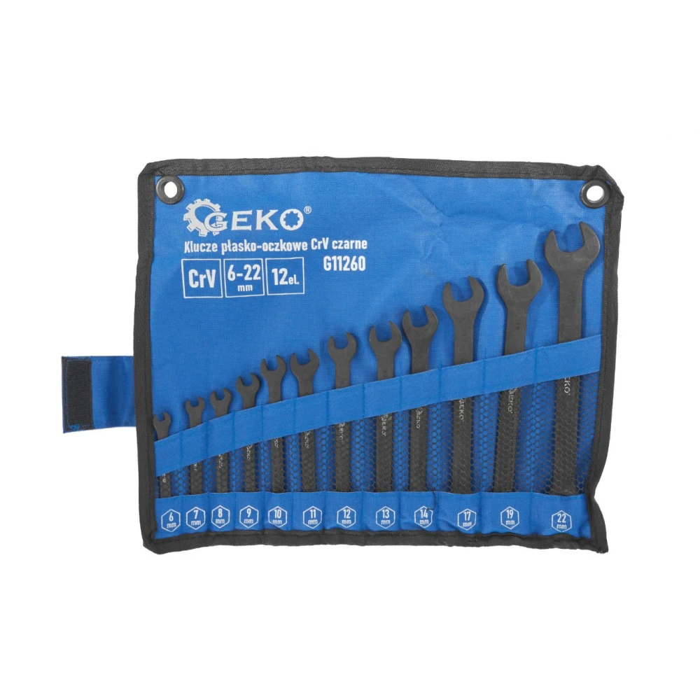 Комплект комбинирани ключове, черни, 6-22 мм, 12 бр. - G11260