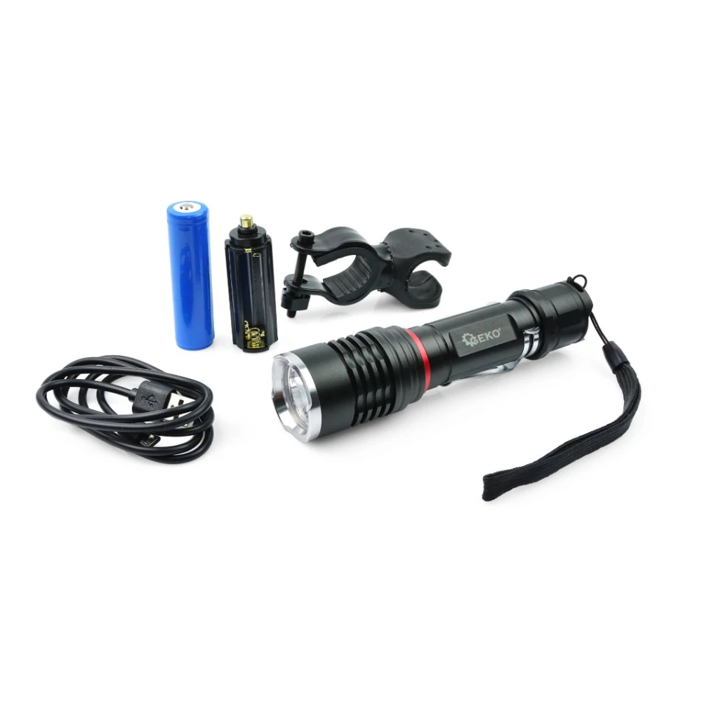 LED фенер CREE 10W 800lm + държач за велосипед - GEKO G15120