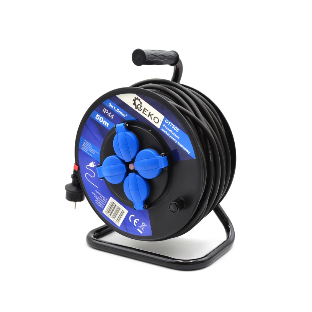Удължител на макара с кабел, 50 метра, IP44, 3x1.5 мм² - G17505