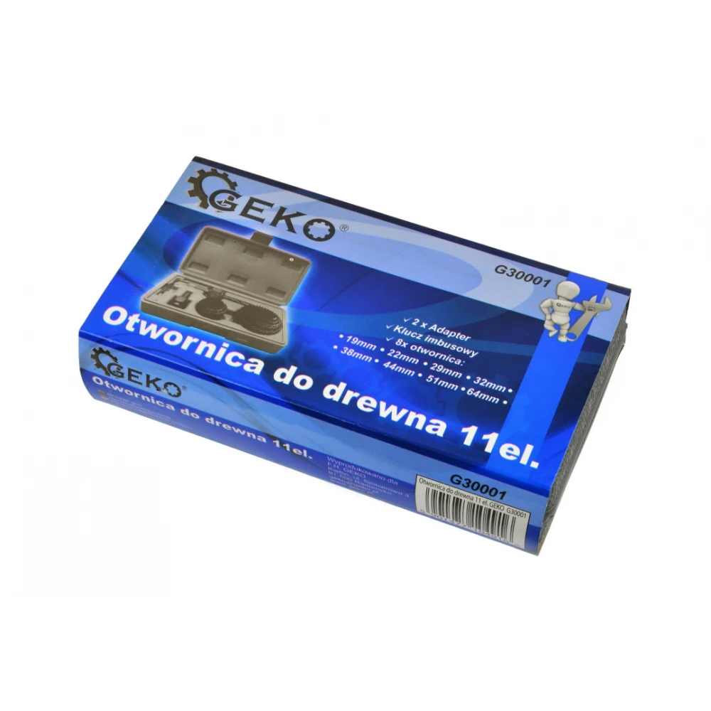 Боркорони за дърво 11 части, 19-64 мм GEKO G30001