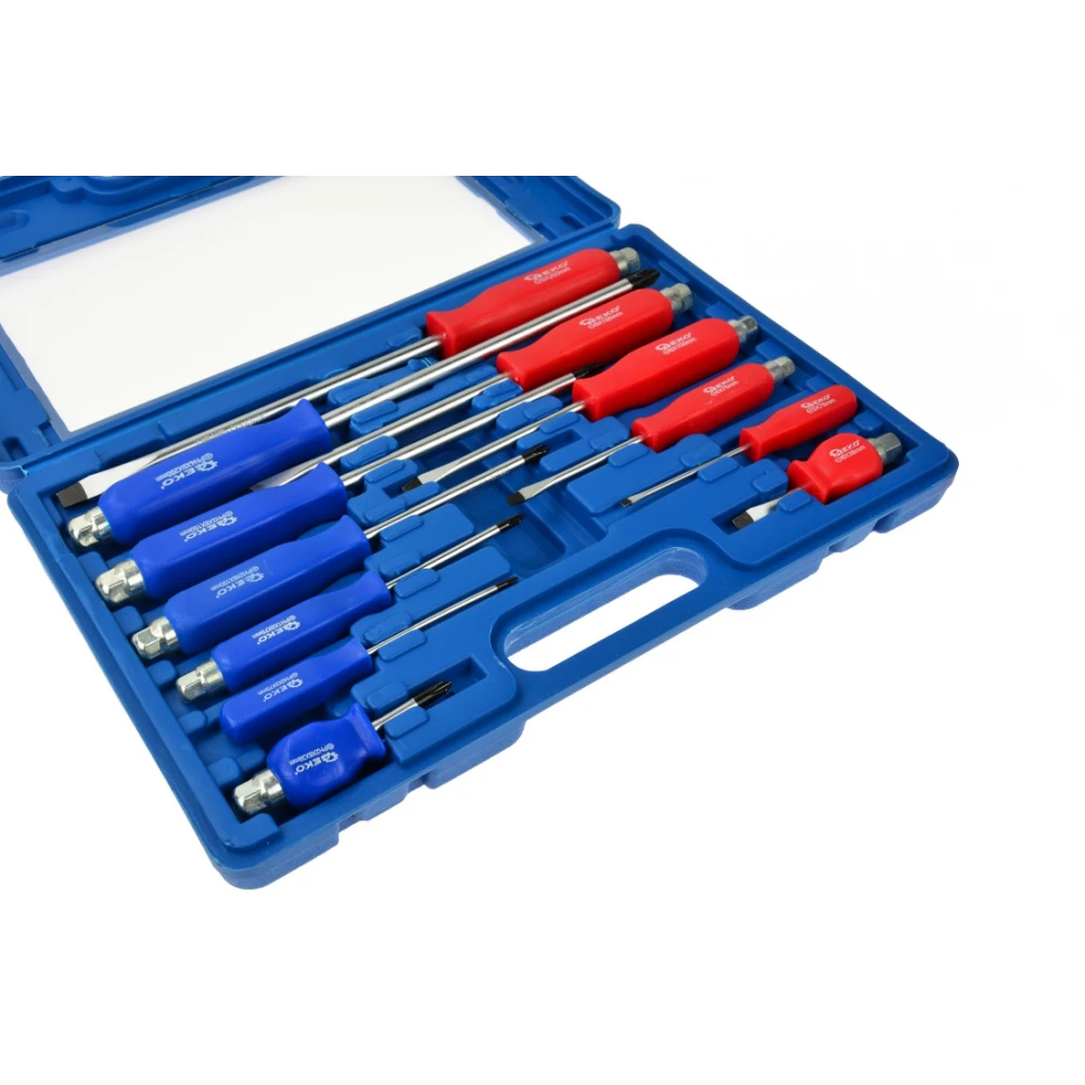 Комплект ударни отвертки 12 броя CRV в куфар GEKO G30585