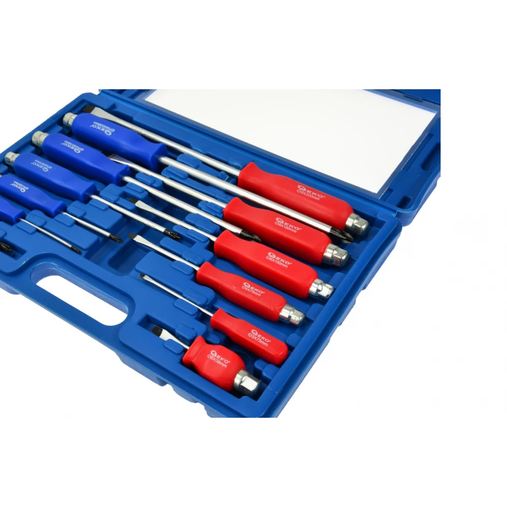Комплект ударни отвертки 12 броя CRV в куфар GEKO G30585