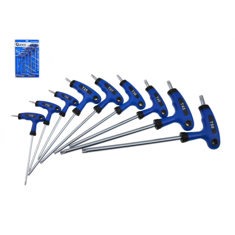 Комплект Т-образни отвертки тип Torx 9 части - GEKO G30587