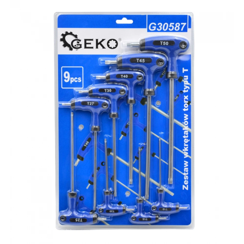 Комплект Т-образни отвертки тип Torx 9 части - GEKO G30587