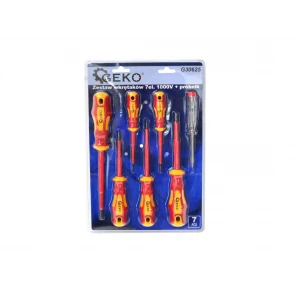 Комплект изолирани отвертки с фазомер, 7 бр. - G30625