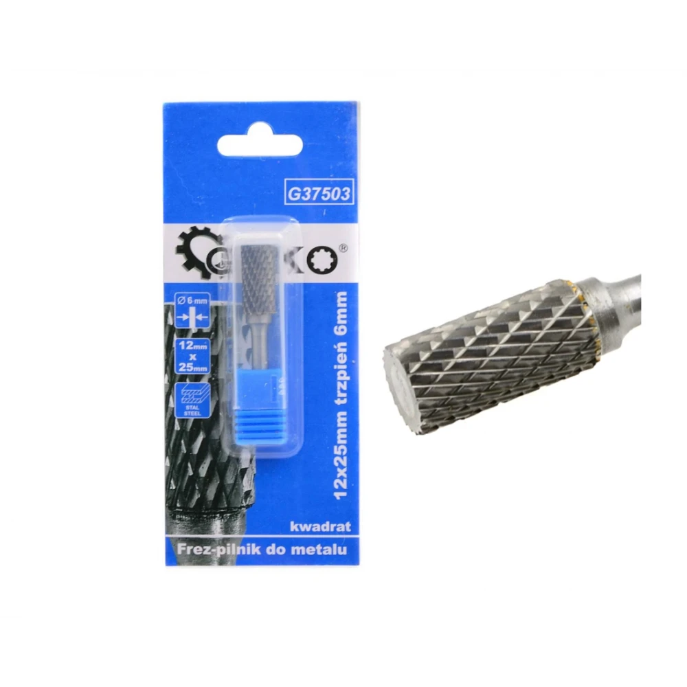 Фреза от волфрамов карбид, 12х25 мм, стебло 6 мм (квадратно) - G37503