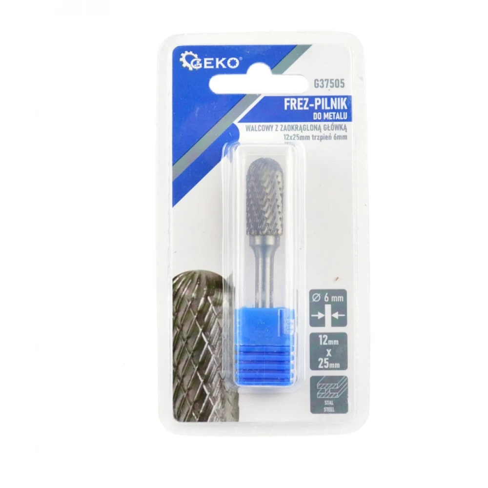 Фреза-пила за метал, 12х25 мм, стебло 6 мм, (цилиндрична със заоблена глава) - G37505