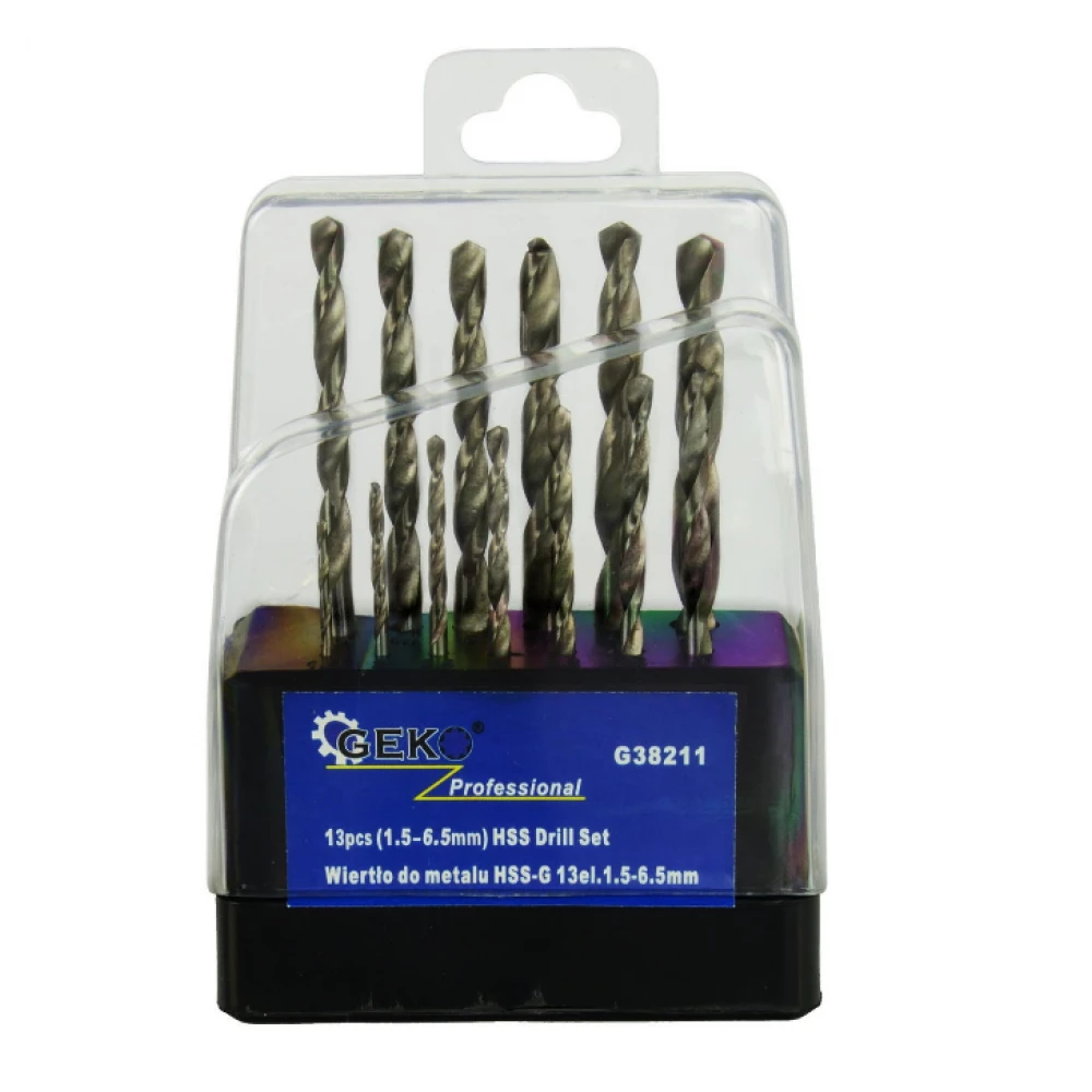 Комплект сребърни свредла за метал - GEKO 1.5-6.5/13 бр. G38211