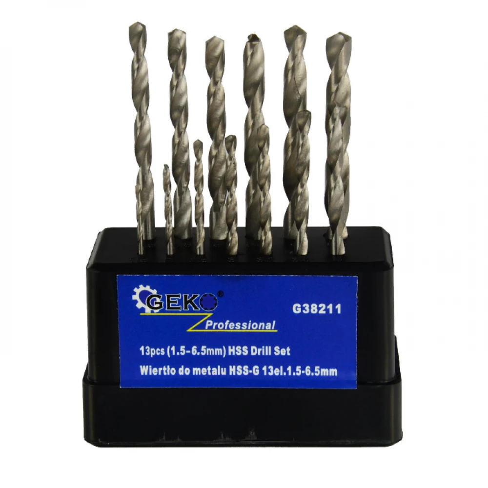 Комплект сребърни свредла за метал - GEKO 1.5-6.5/13 бр. G38211