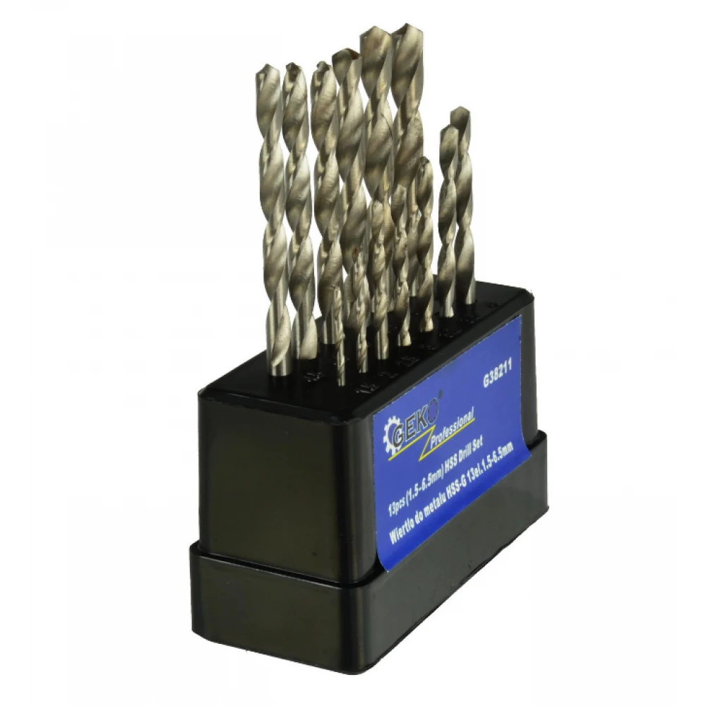 Комплект сребърни свредла за метал - GEKO 1.5-6.5/13 бр. G38211