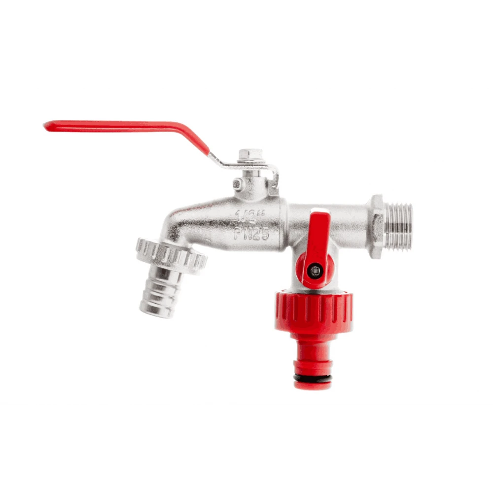 Комплект сферичен кран за маркуч + бърза връзка - G70190