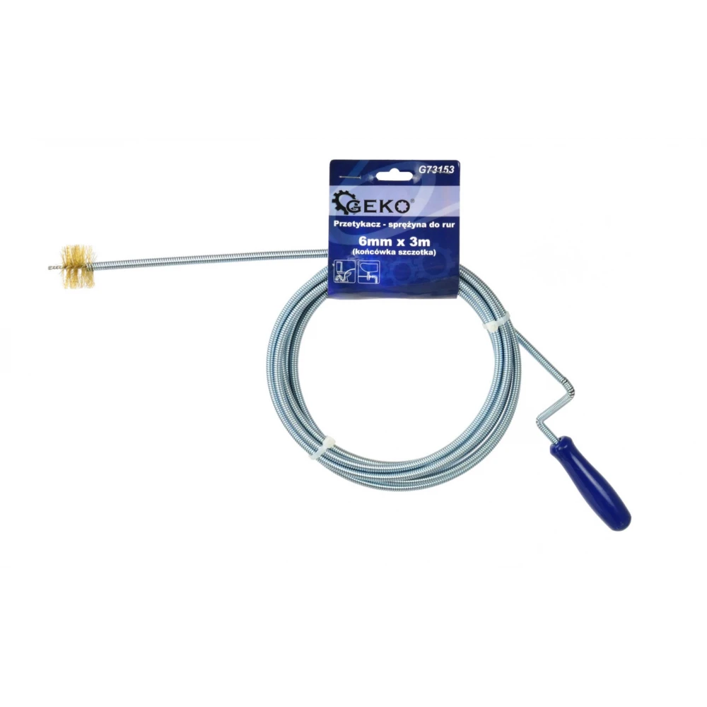 Спирала за почистване на тръби 6 мм х 3 м (край с четка) - G73153