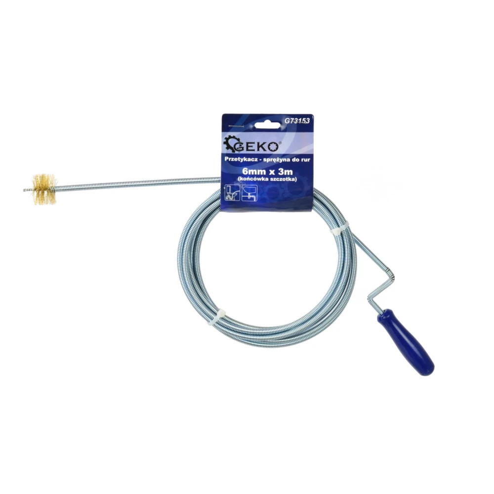Спирала за почистване на тръби 6 мм х 3 м (край с четка) - G73153