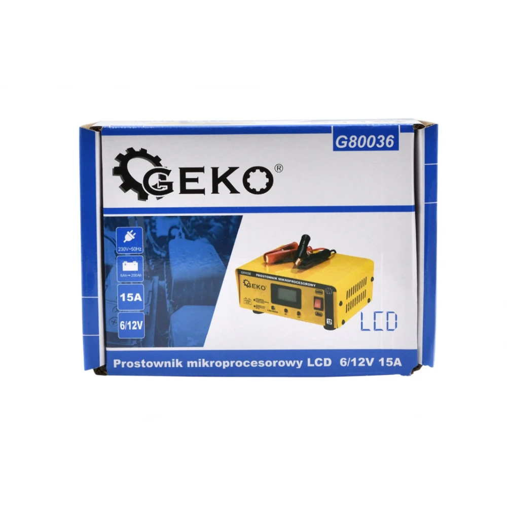 Зарядно за акумулатрои LCD с микропроцесорен 6/12V 15A, 6-200 Ah - G80036