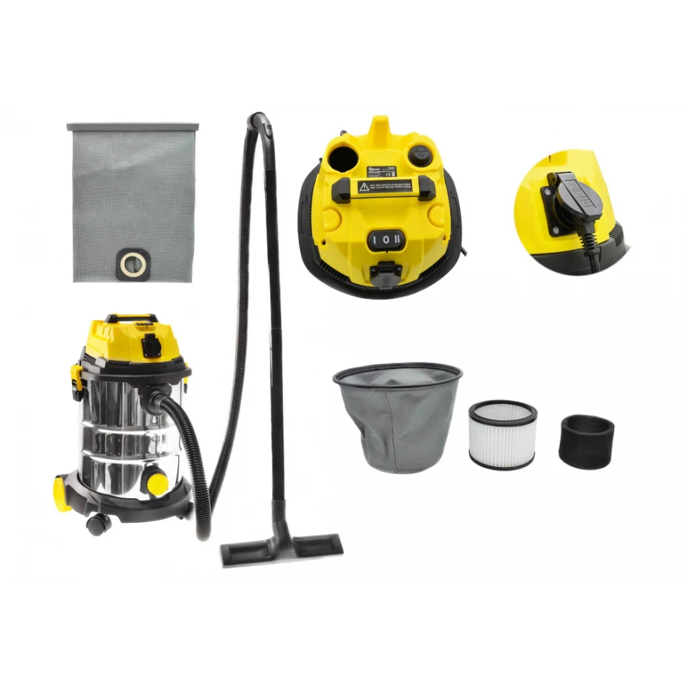 25 л индустриална прахосмукачка с филтърен шейкър за сухо и мокро почистване GEKO G81086