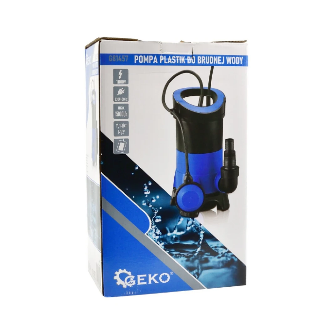 Потопяема помпа за мръсна вода с поплавък - 1100 W - GEKO G81457