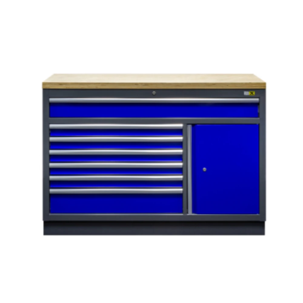 Широк долен шкаф за работилница със 7 чекмеджета и 1 врата - GC13L7W