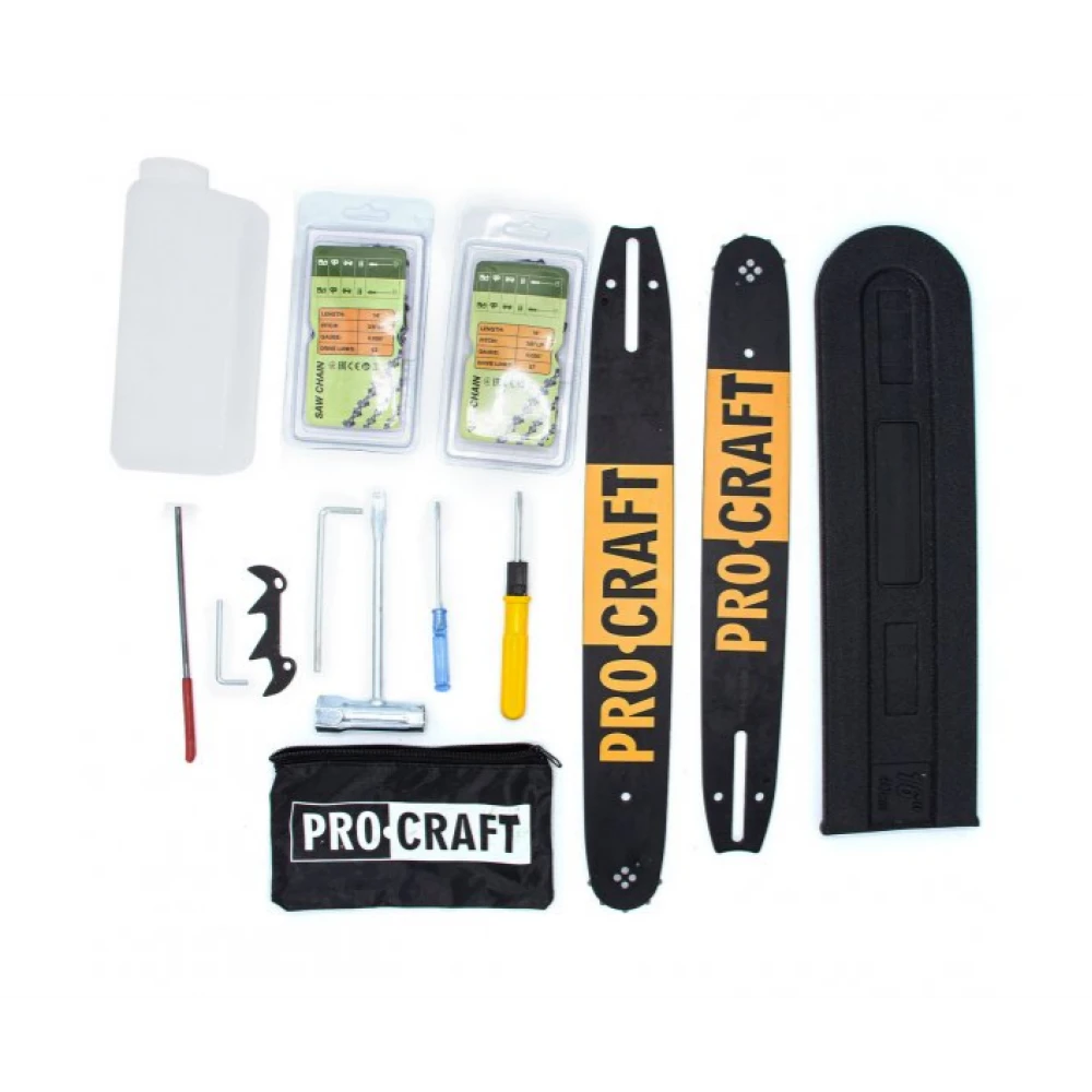 GS-58X PROCRAFT Бензинов трион, 57 cm³, 11 500 об./мин., 2 шини, 2 вериги (40 и 45 см)