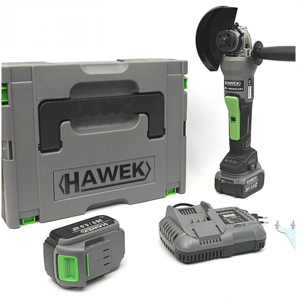 Акумулаторен безчетков ъглошлайф, 36V, 5.0Ah - HW-2024