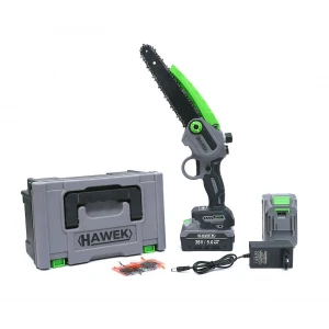 Акумулаторен мини верижен трион с автоматично смазване на веригата, 36V, 5Ah + допълнителна верига - HW-2027