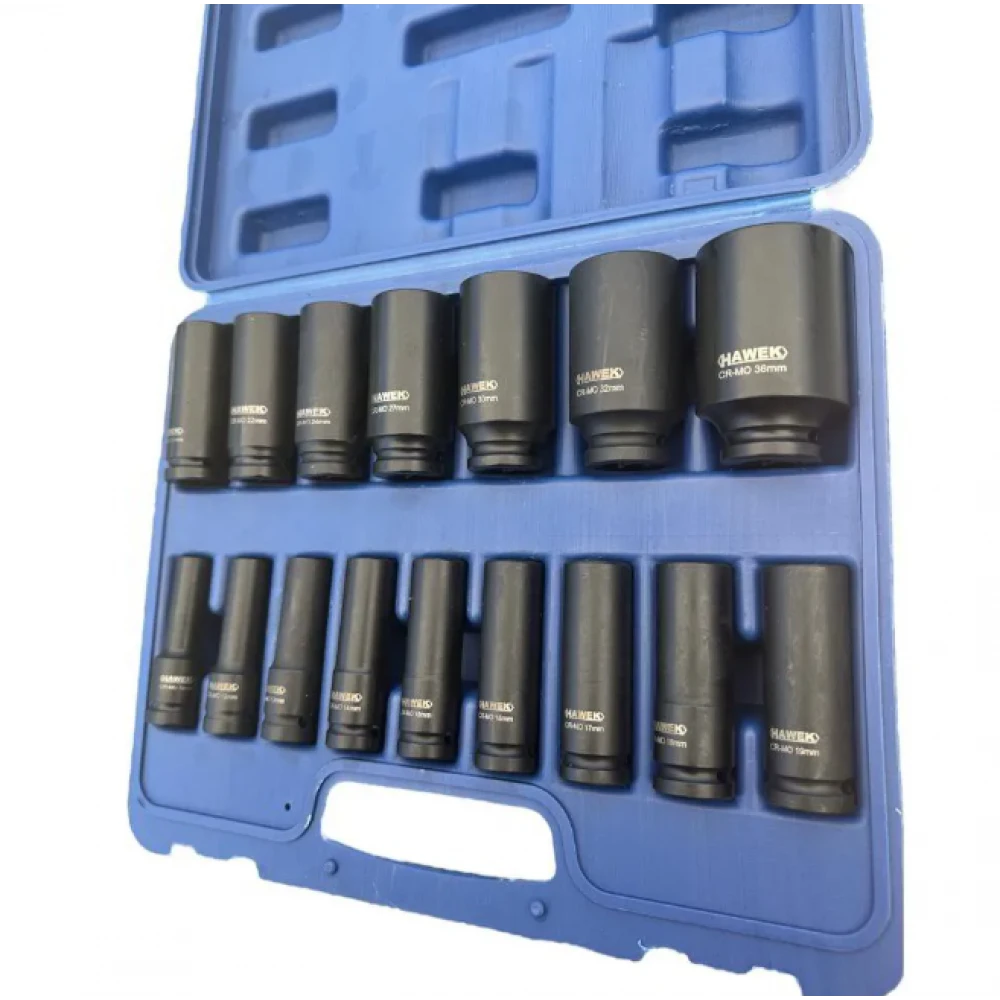 Комплект ударни вложки, 16 части, 1/2'' (10 – 36 мм) - HW-2045