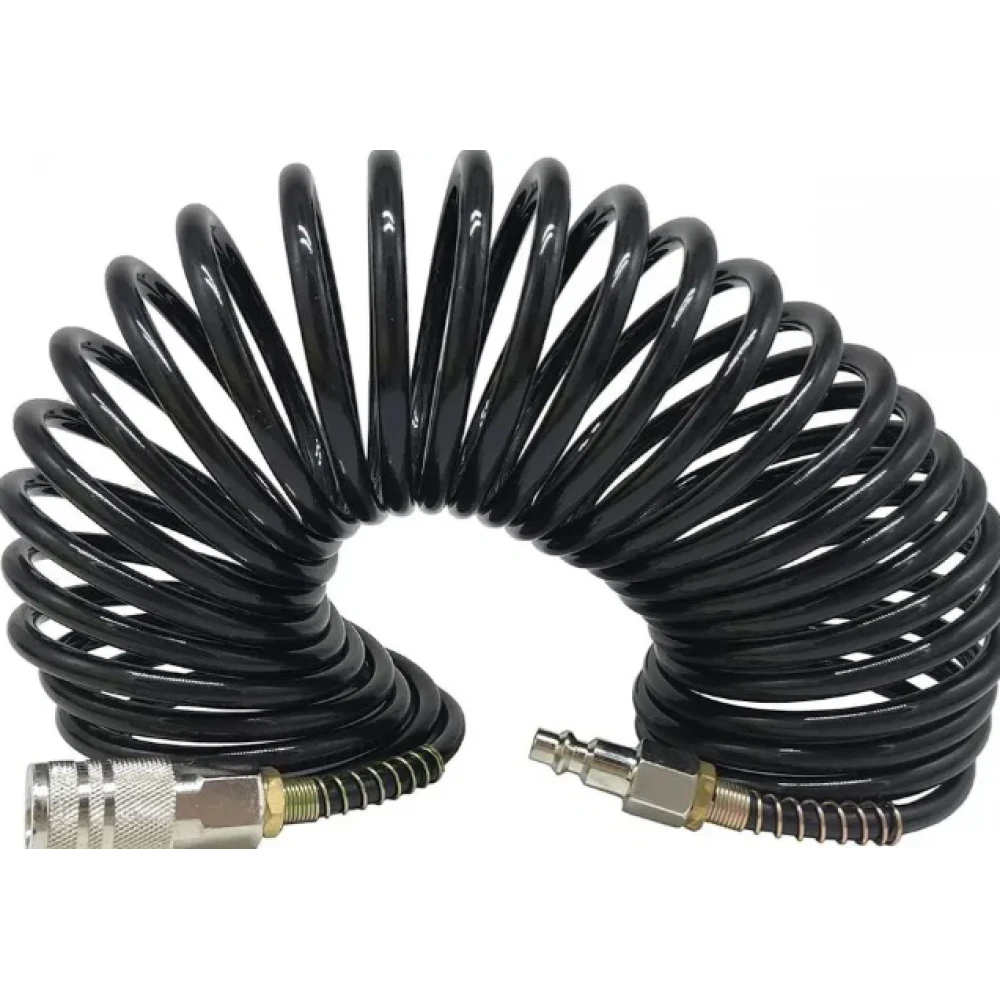 Полиуретанов спирален маркуч за въздух с бързи връзки, 10 м / 10 х 14 мм - HW-2069