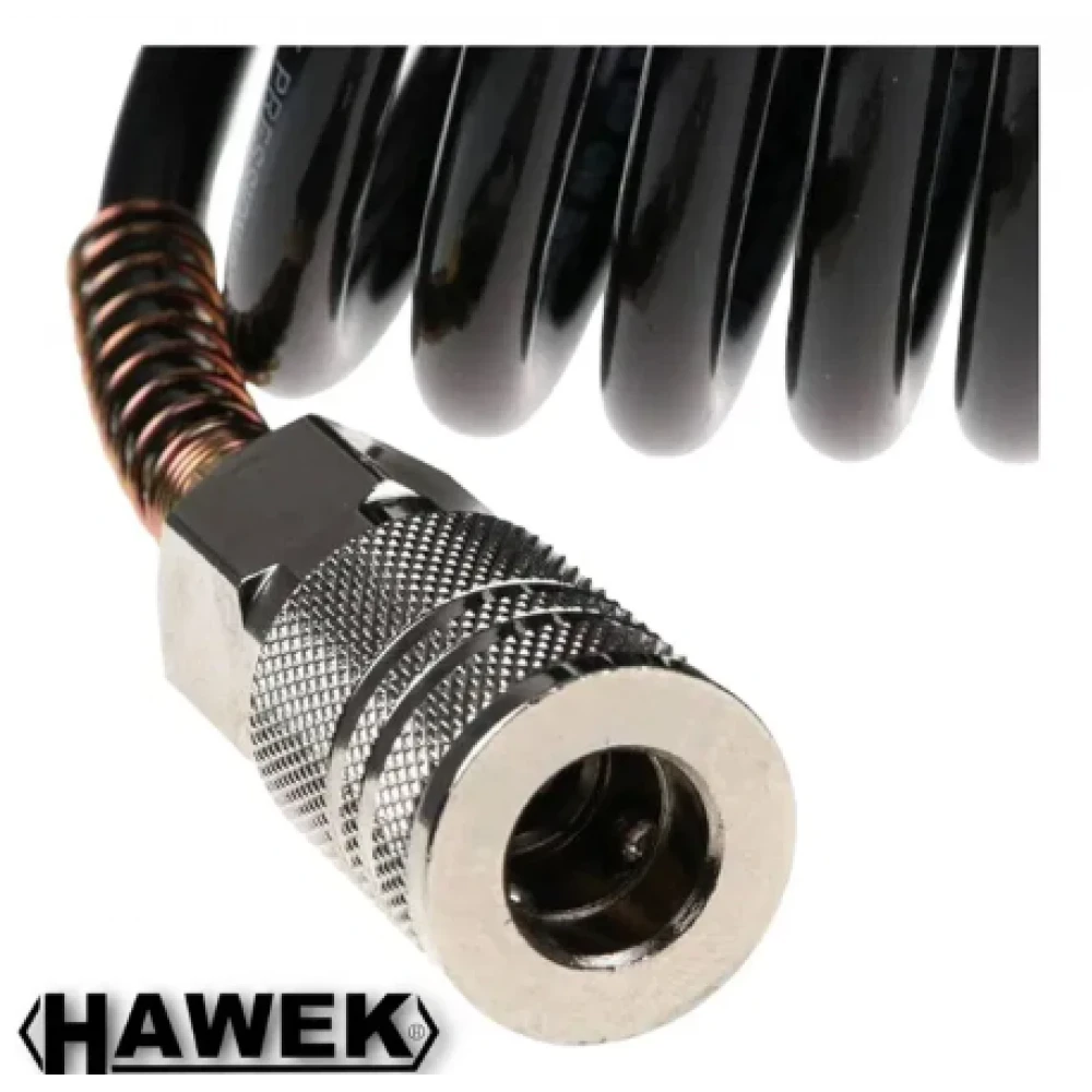 Полиуретанов спирален маркуч за въздух с бързи връзки, 10 м / 10 х 14 мм - HW-2069