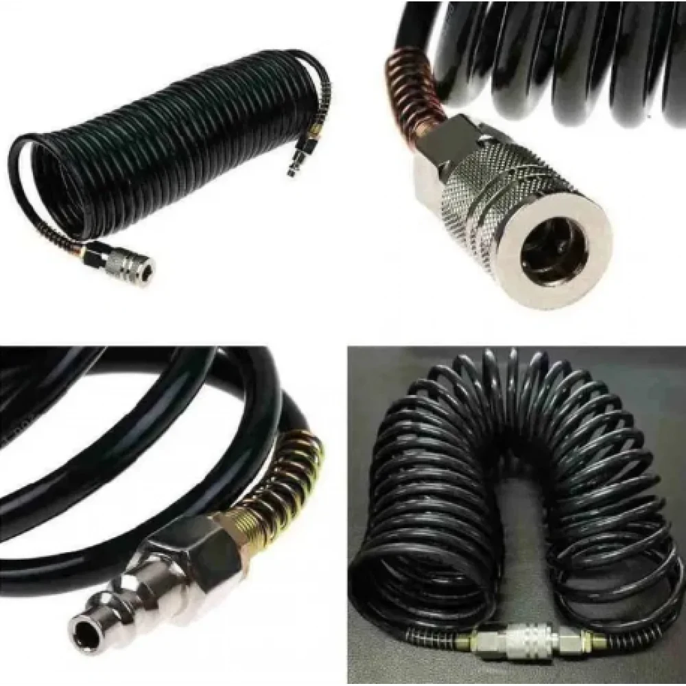 Полиуретанов спирален маркуч за въздух с бързи връзки, 15 м / 5 х 8 мм - HW-2072