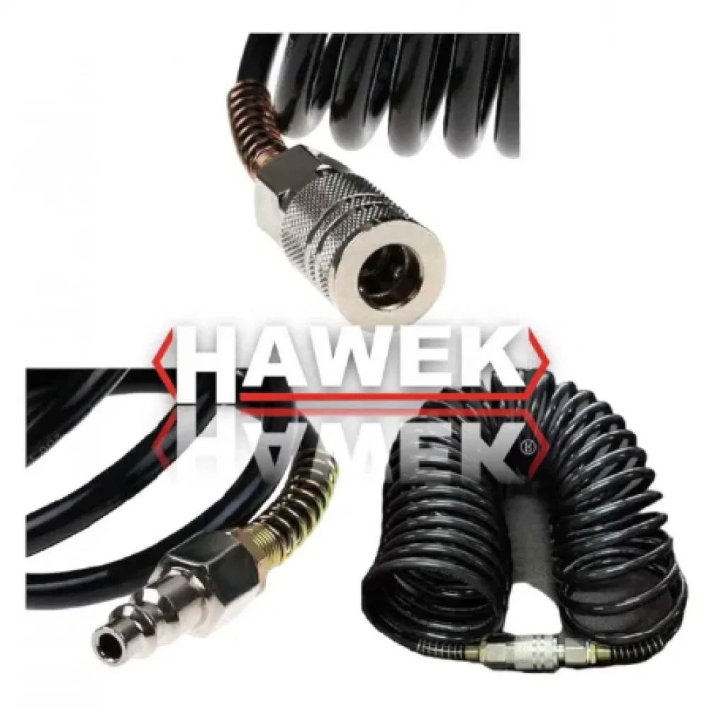 Полиуретанов спирален маркуч за въздух с бързи връзки, 15 м / 8 х 12 мм - HW-2073