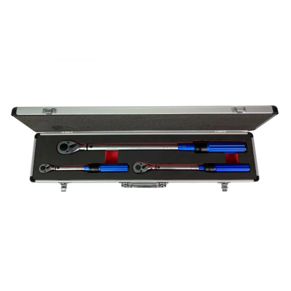 Комплект динамометрични ключове 3 части 1/4'', 3/8'' и 1/2'' в метален куфар - HW-2094