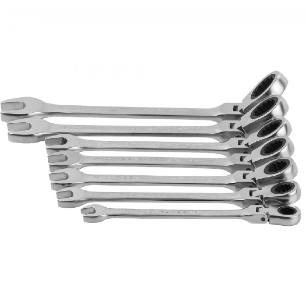 Комплект звездогаечни тресчотни ключове с чупещо рамо, 7 части - HW-2263