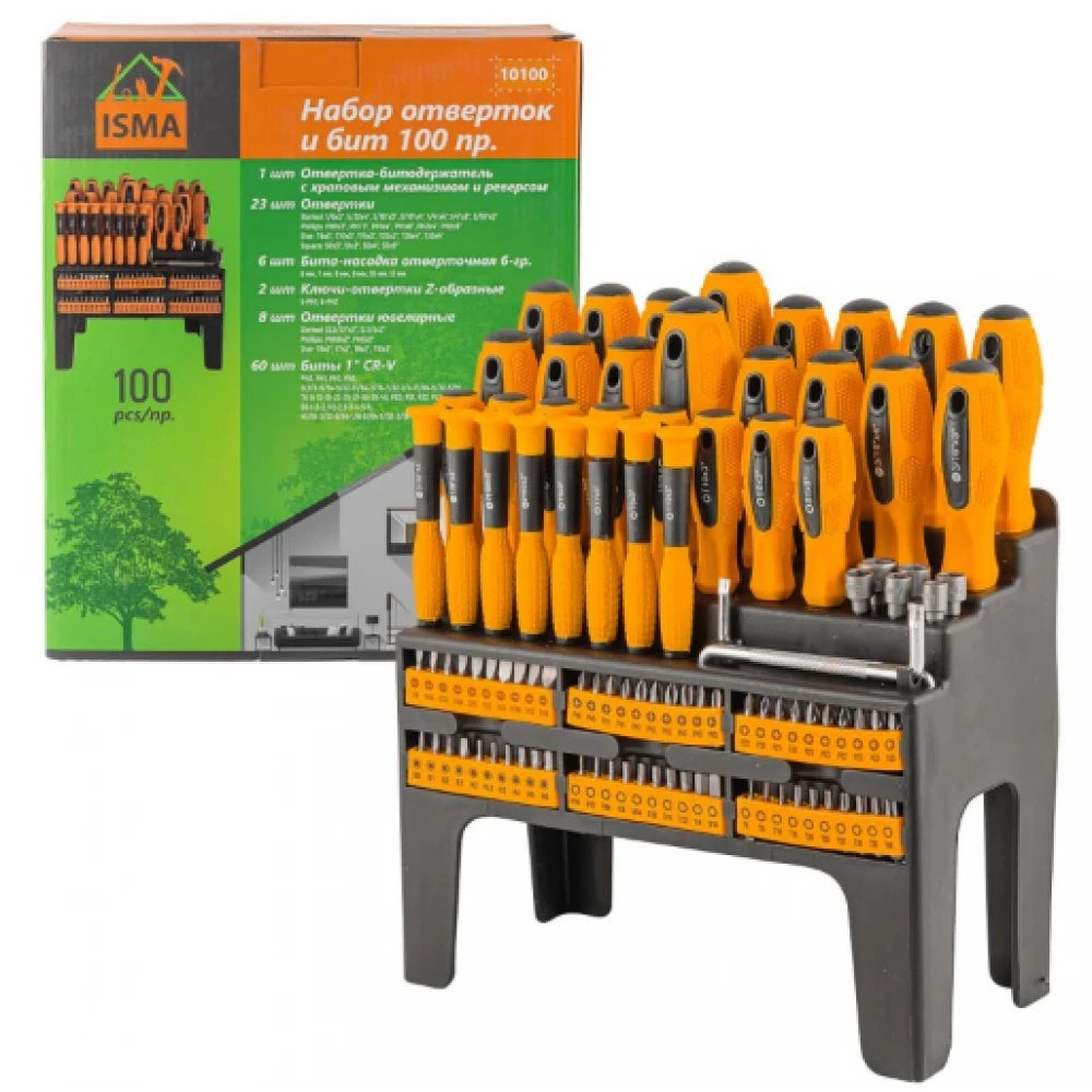 Комплект отвертки и битове ISMA, 100 части - HW-2317