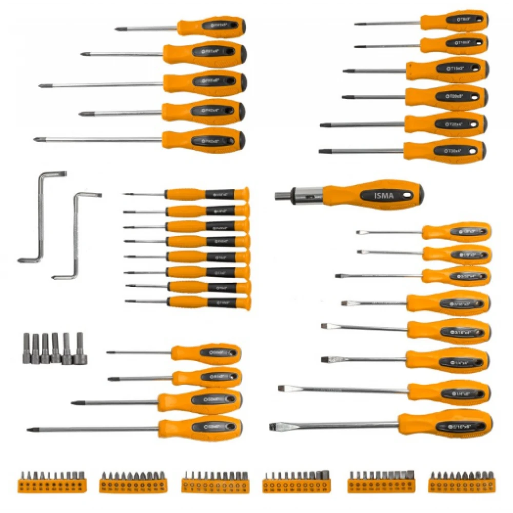 Комплект отвертки и битове ISMA, 100 части - HW-2317