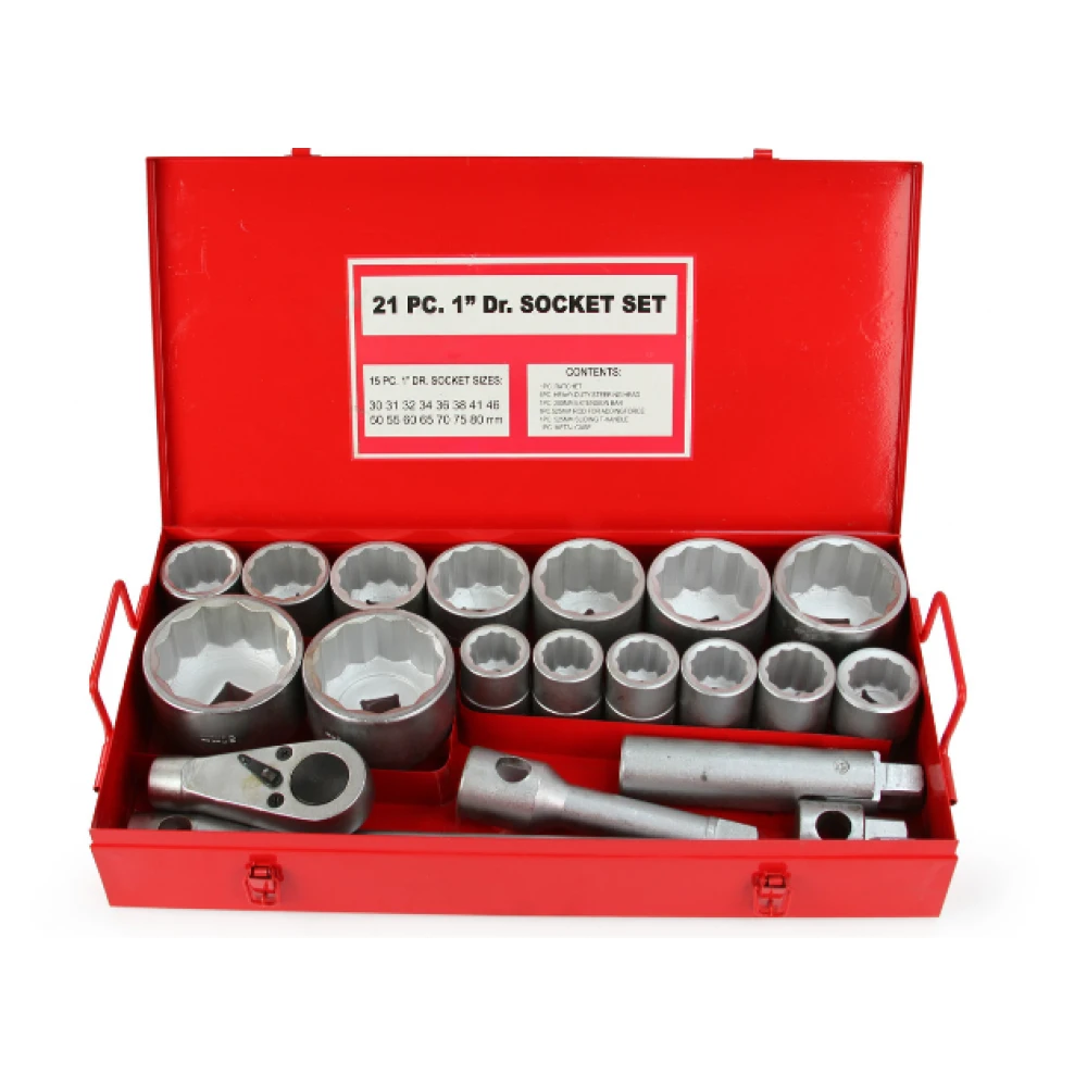 Гедоре 1″ 12-стенно 30 – 80 мм, 21 части - HW-2329