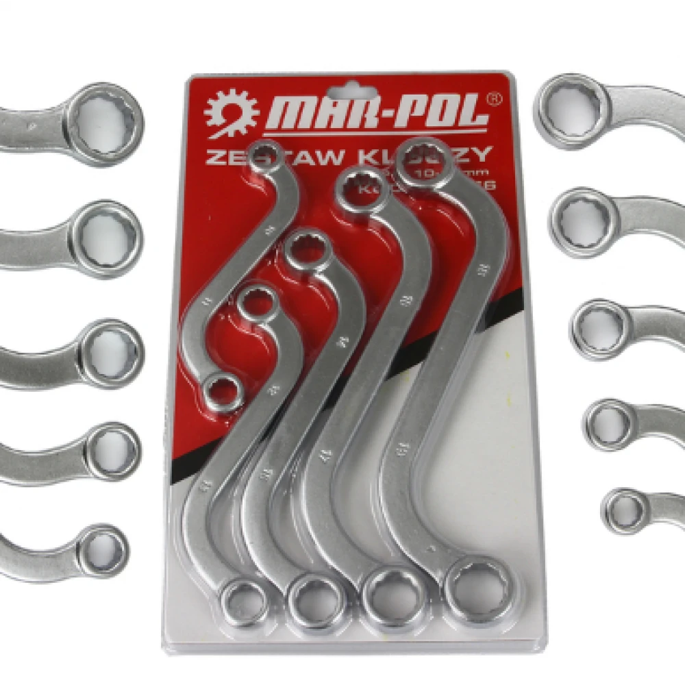 Звездогаечни S–образни ключове 10 – 19 мм, 5 части - HW-2345