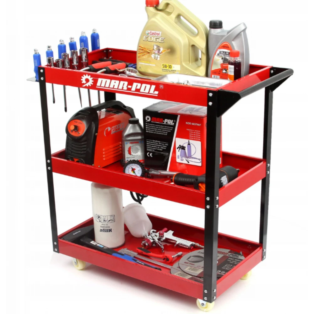 Количка за инструменти с 3 рафта и поставка за отвертки - HW-2355