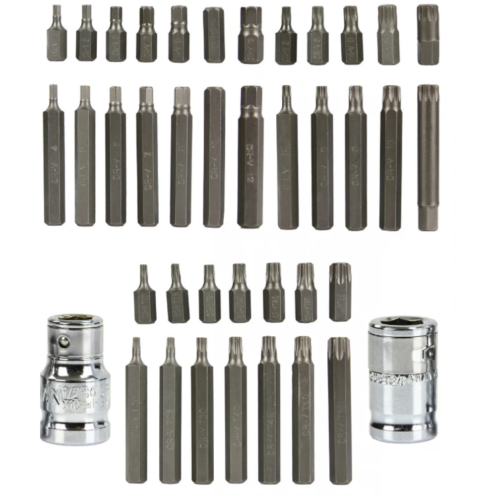 Комплект накрайници в метална кутия – торкс, 40 части - HW-2384