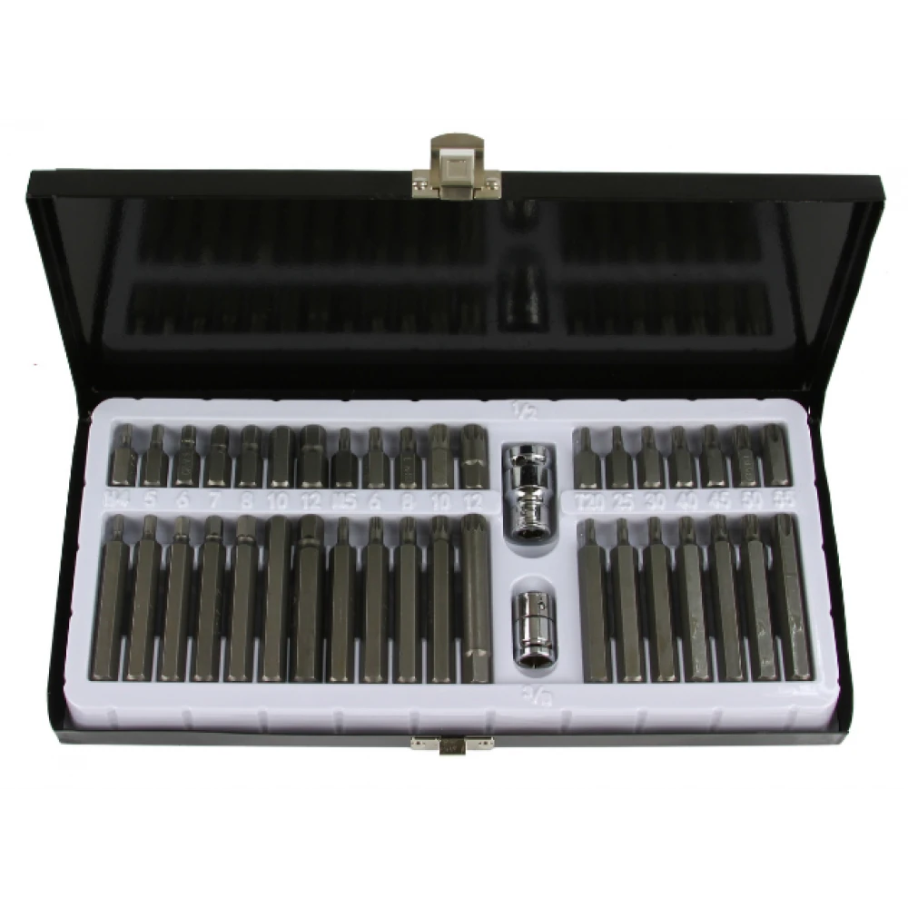 Комплект накрайници в метална кутия – торкс, 40 части - HW-2384