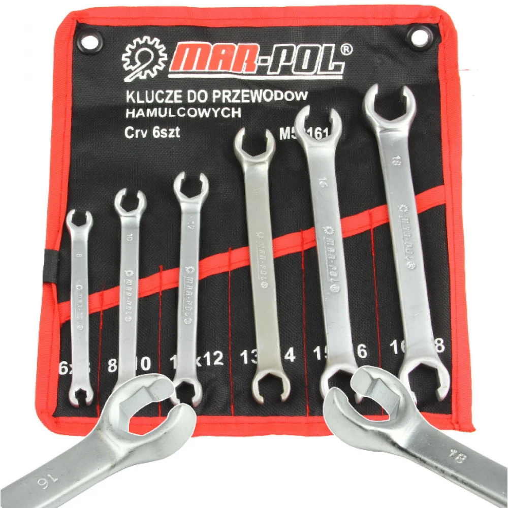 Комплект ключове за спирачни тръбички от 6 до 18 мм – 6 части - HW-2398