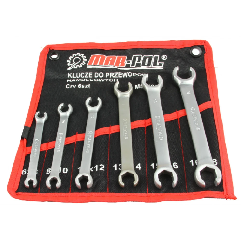 Комплект ключове за спирачни тръбички от 6 до 18 мм – 6 части - HW-2398