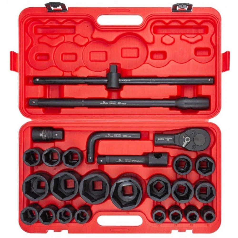 Гедоре с ударни вложки 26 части, 3/4'', 6-стенно - HW-2553