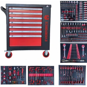 Шкаф с инструменти със 7 чекмеджета – 6 пълни и отделение за закачане на инструменти - HW-2560