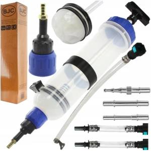 Пластмасов шприц за масло, 1500 мл, прозрачен с адаптори - HW-2571