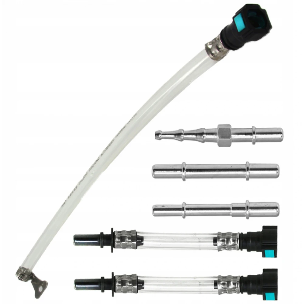 Пластмасов шприц за масло, 1500 мл, прозрачен с адаптори - HW-2571